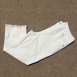 White High Rise Cropped Jeans